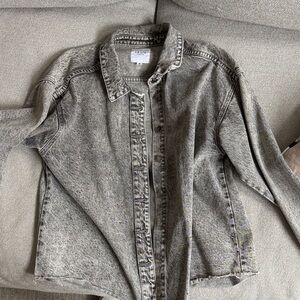 Le Lis Stonewashed Gray Jean Jacket
